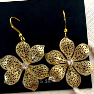 Artist made flower earrings
